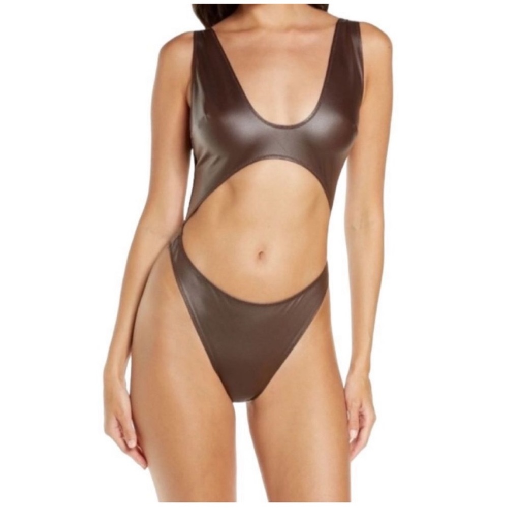 Skims Cut Out Monokini Cocoa Wet Jersey Size small nwt